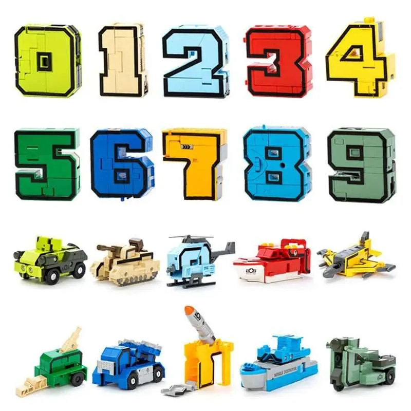 10-Piece Transformable City Robot Figures for Creative DIY Play