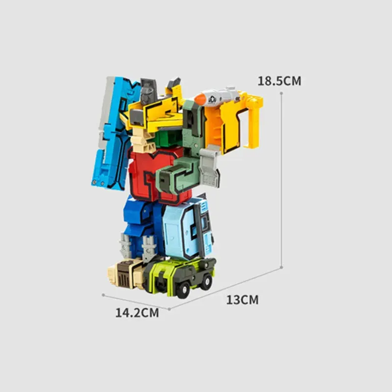 10-Piece Transformable City Robot Figures for Creative DIY Play