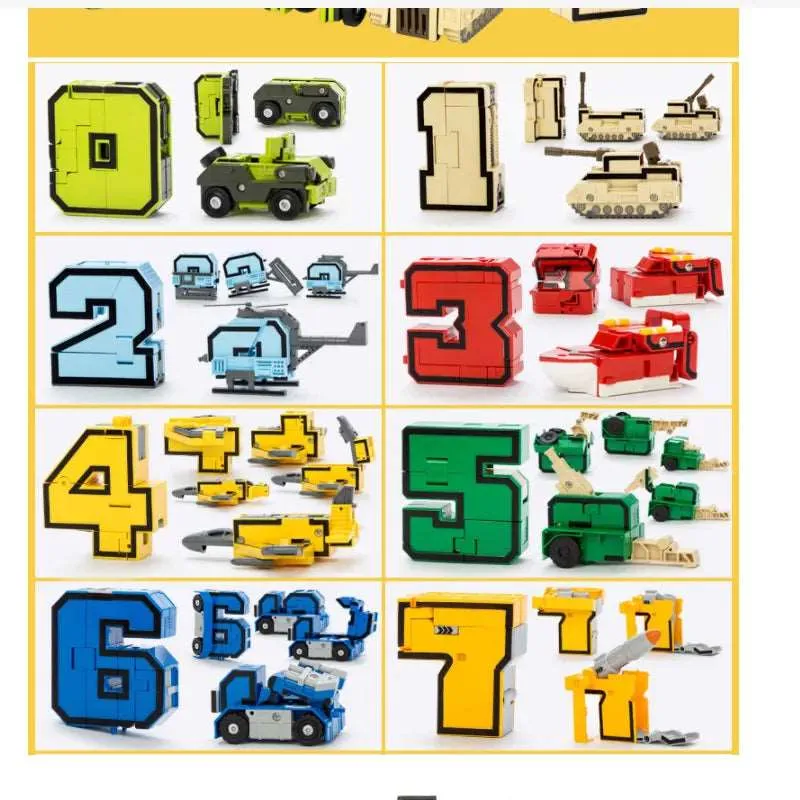 10-Piece Transformable City Robot Figures for Creative DIY Play