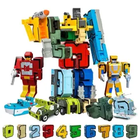 10-Piece Transformable City Robot Figures for Creative DIY Play