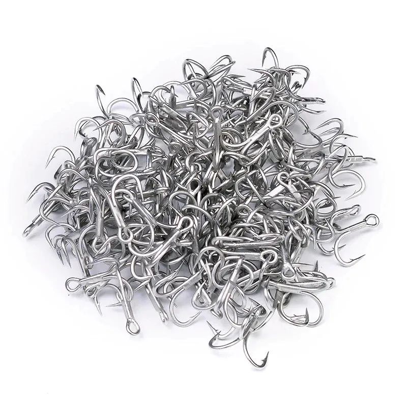 10pcs/lot Saltwater Fishing Hook Matte Tin Treble Hook 2/0#-1/0#-1#-2#-4#-6#-8# High-Carbon Steel High Strength 3X Hook