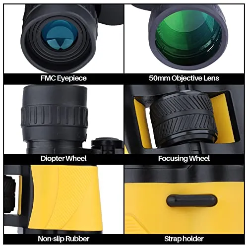 20X50 Binoculars for Adults Kids, with Clear Low Light Vision, Powerful Binoculars for Bird Watching Hunting Stargazing
