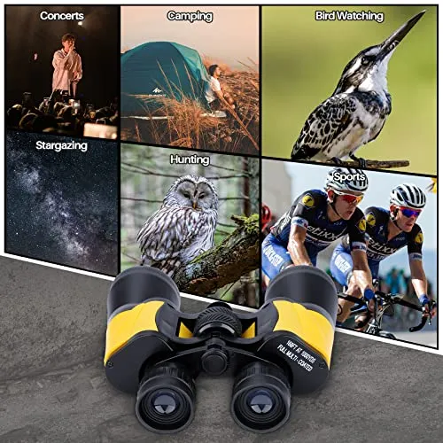20X50 Binoculars for Adults Kids, with Clear Low Light Vision, Powerful Binoculars for Bird Watching Hunting Stargazing