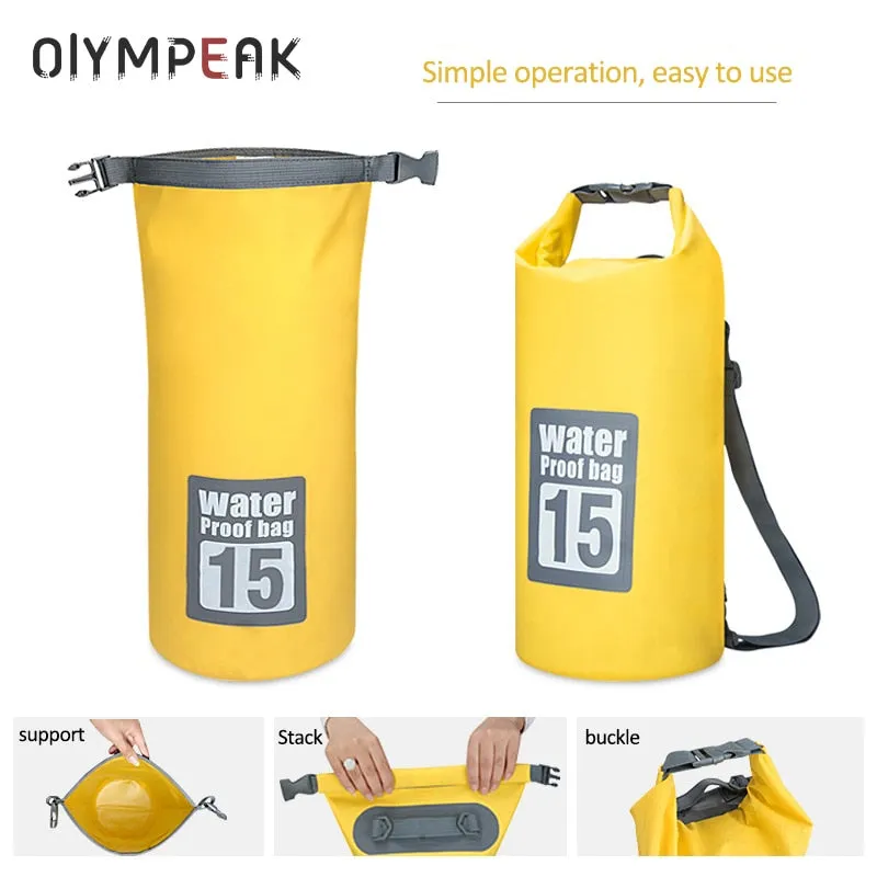 5L/15/30L Outdoor PVC Waterproof Dry Backpack Water Floating Bag Roll Top Sack