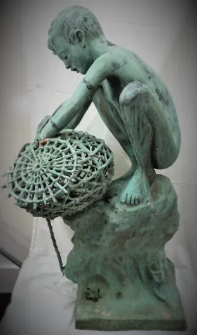 Achille D'Orsi (1845-1922) Zinc Sculpture "Pescatore Di Polpi"