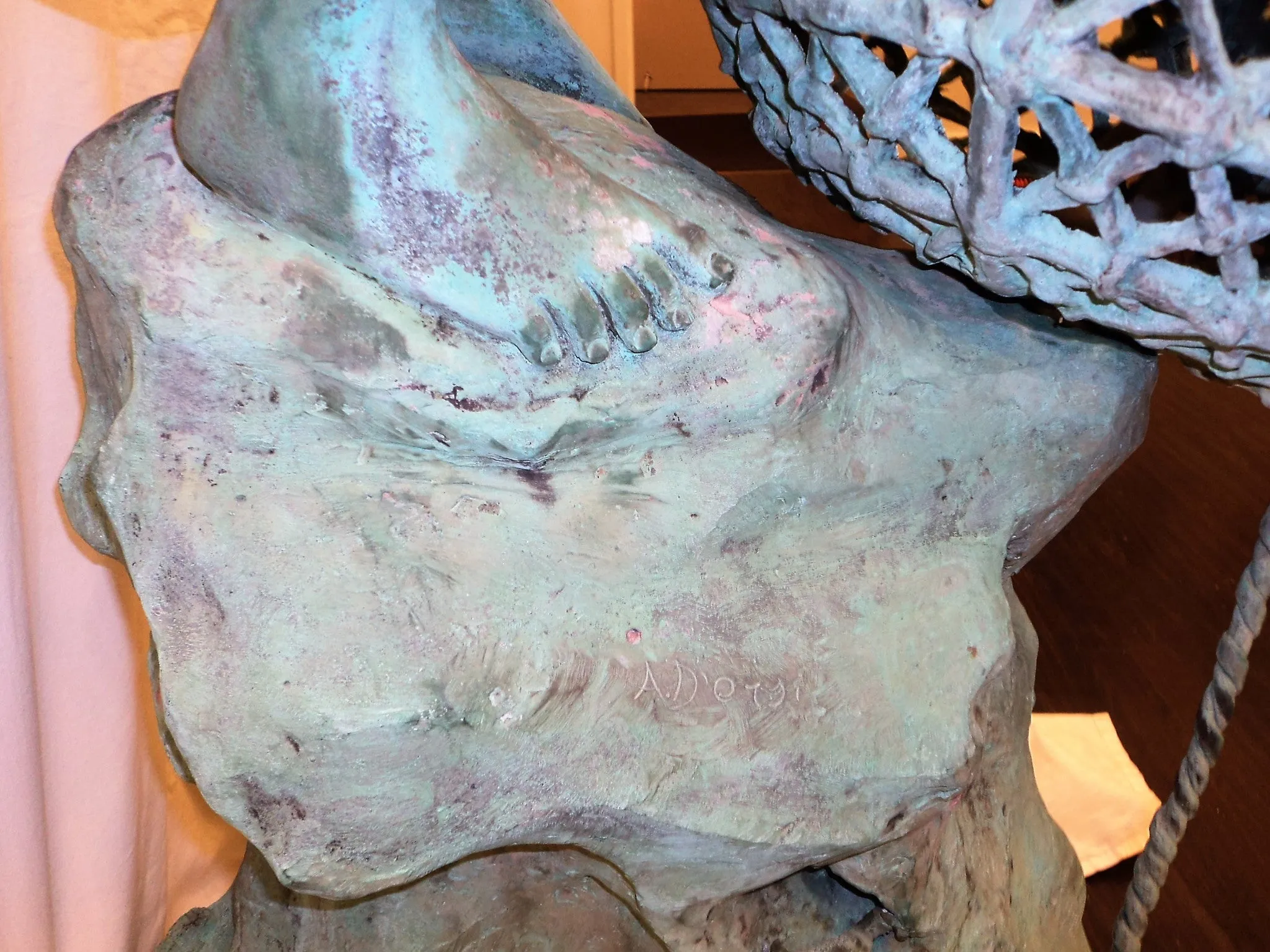 Achille D'Orsi (1845-1922) Zinc Sculpture "Pescatore Di Polpi"