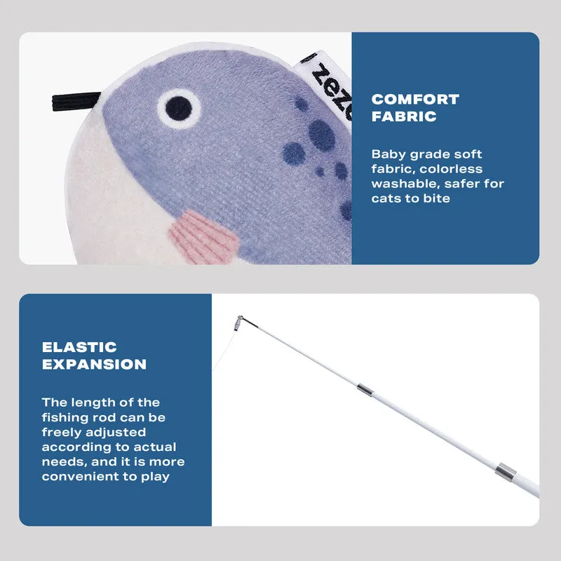 Adjustable Cat Teasing Rod Set, Lightweight, Portable