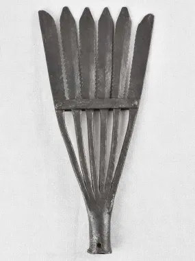 Antique French river fishing spear trident - 6 prong 19"