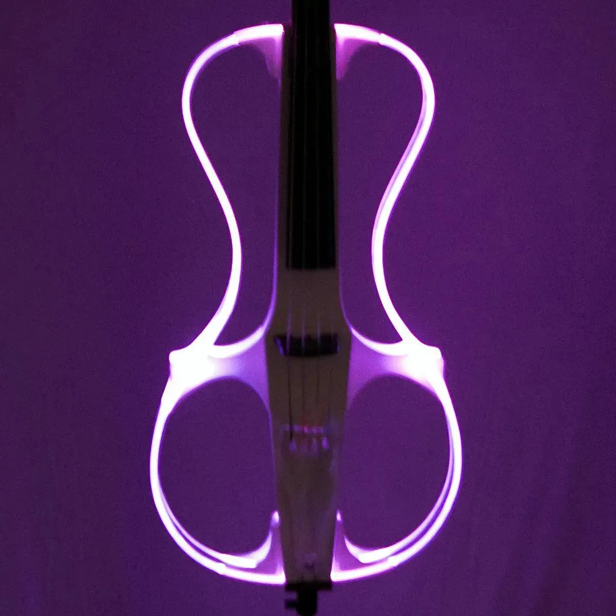 Aurora Silhouette Acrylic Electric Cello with LEDs, white