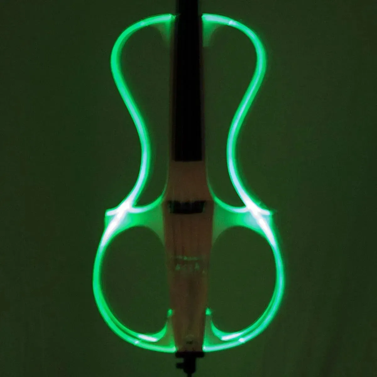 Aurora Silhouette Acrylic Electric Cello with LEDs, white