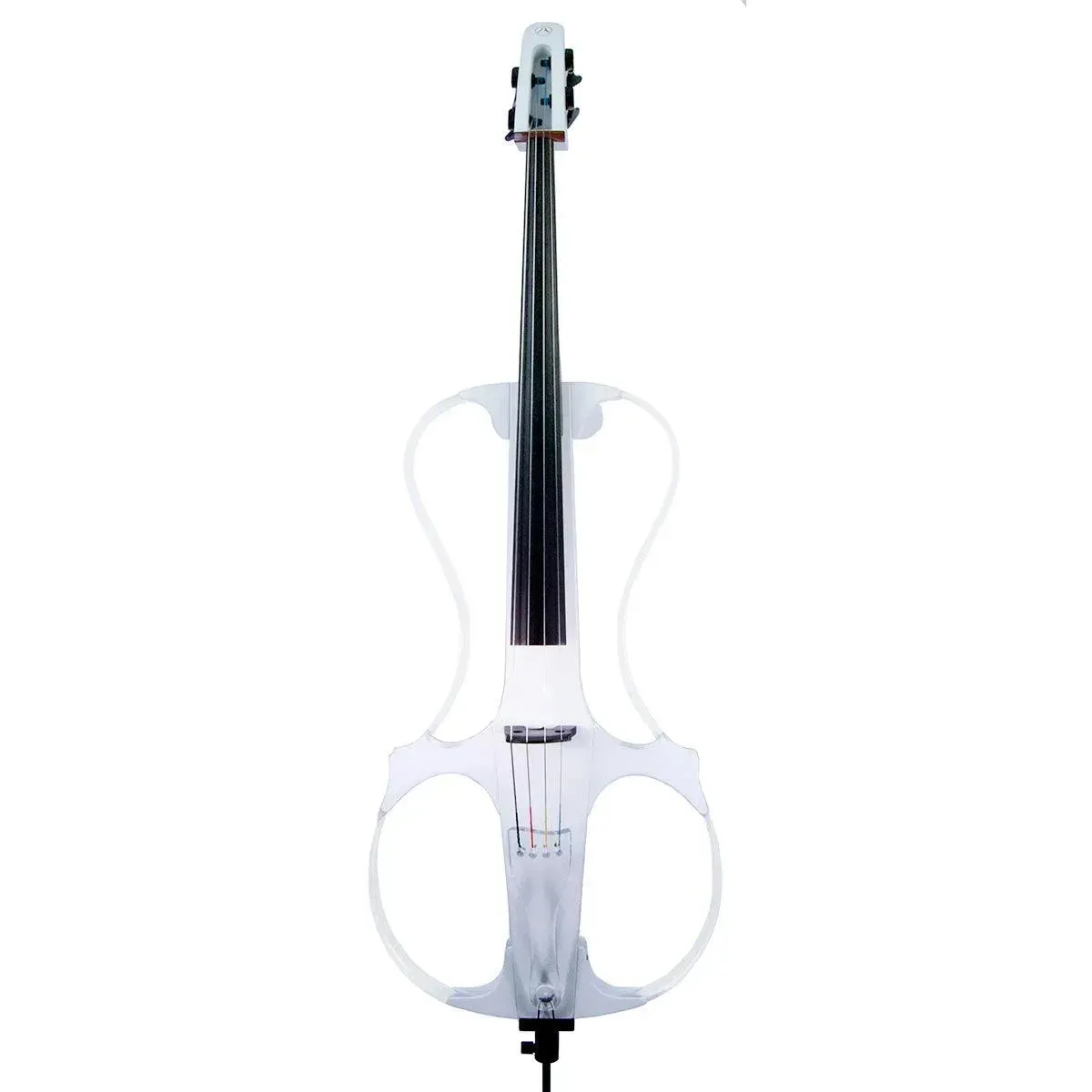 Aurora Silhouette Acrylic Electric Cello with LEDs, white