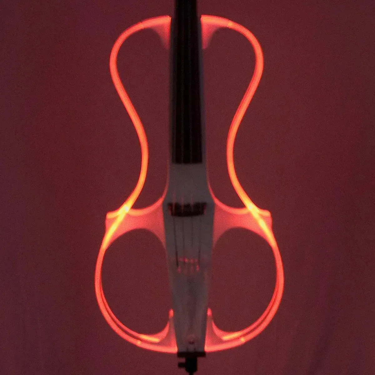 Aurora Silhouette Acrylic Electric Cello with LEDs, white