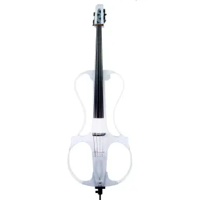 Aurora Silhouette Acrylic Electric Cello with LEDs, white