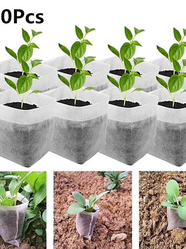 Biodegradable Nonwoven Fabric Nursery Plant Grow Bags Seedling Growing Planter Planting Pots Garden Eco-Friendly Ventilate Bag