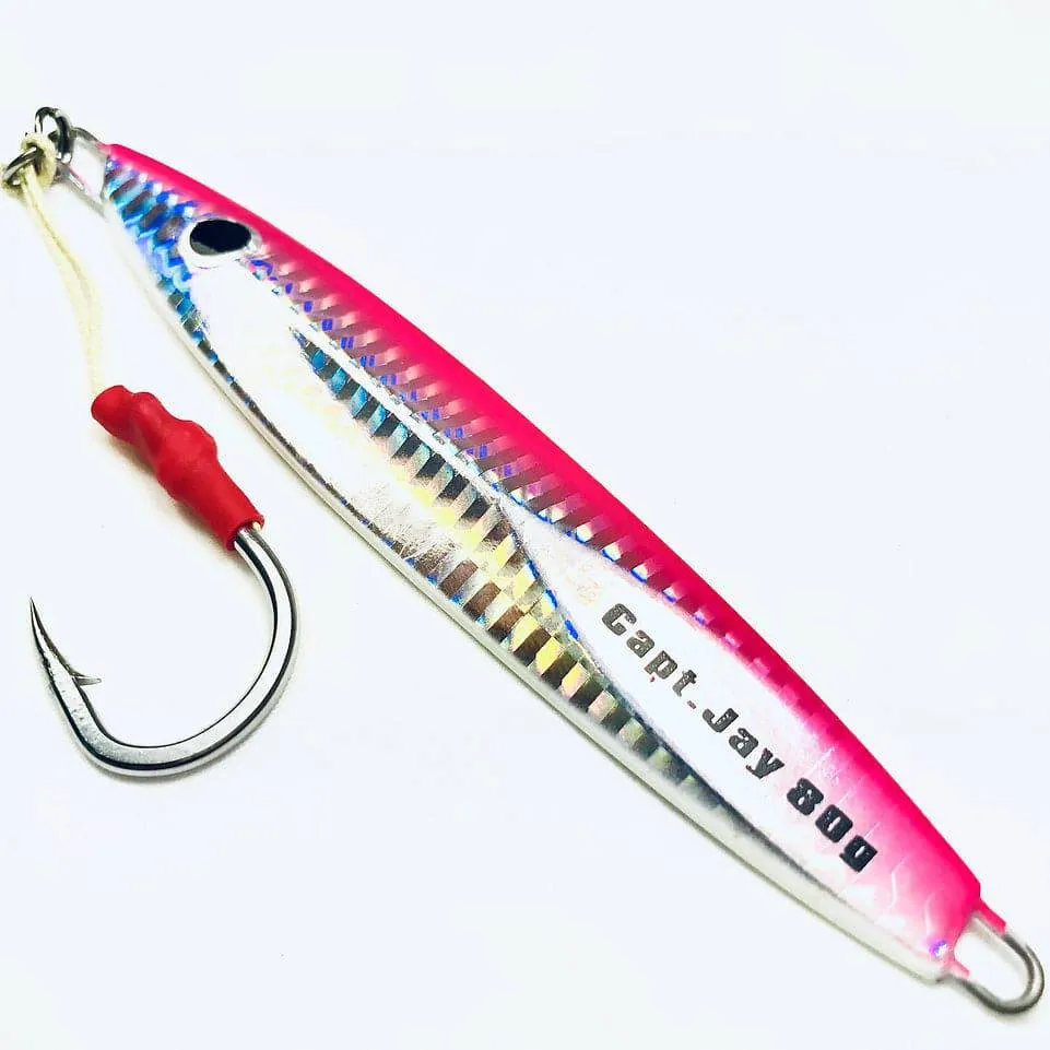 Capt Jay 80g Fishing Saltwater jigs Speed Jigging Slow Jigging Pitching Lures (5pcs, mixed colour)