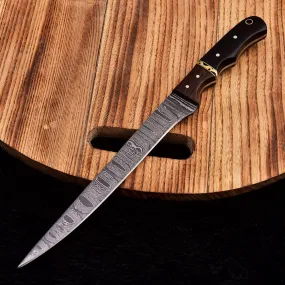 Custom Made Damascus Steel Fillet Knife Chef's Kitchen Boning Knives x-285