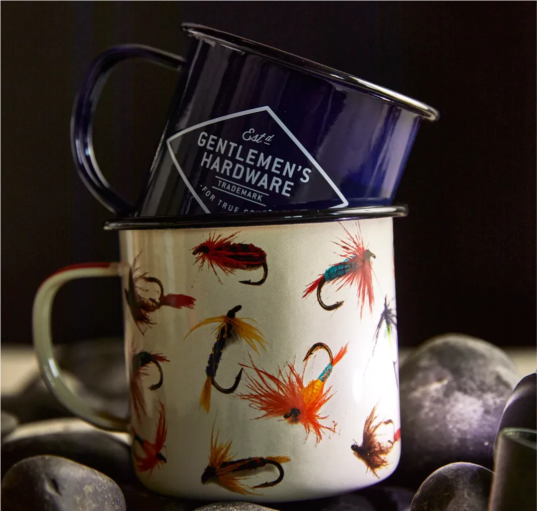 Enamel Fly Fishing Mug