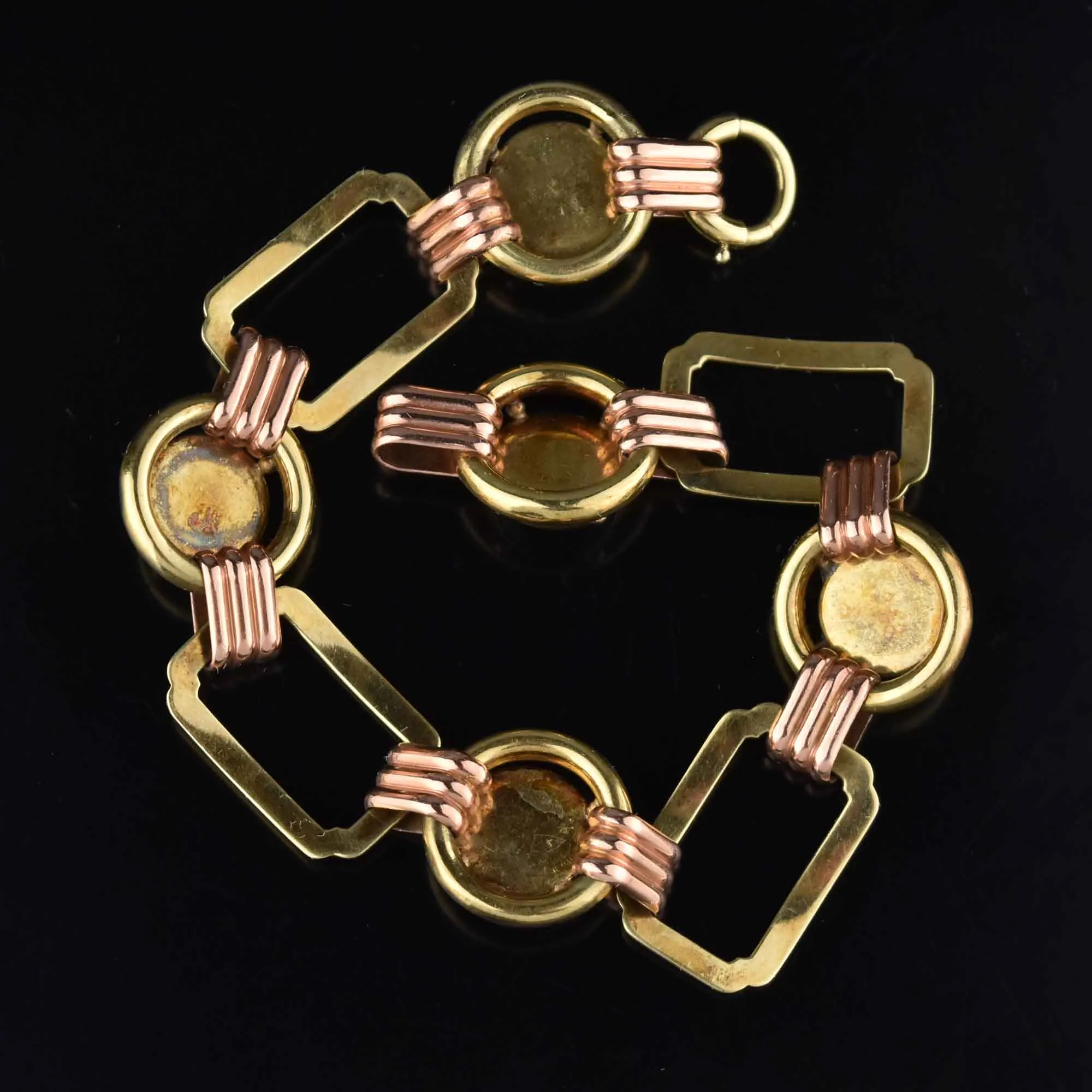 Fine Art Deco 14K Gold Essex Crystal Bracelet, Trout Fishing Lures