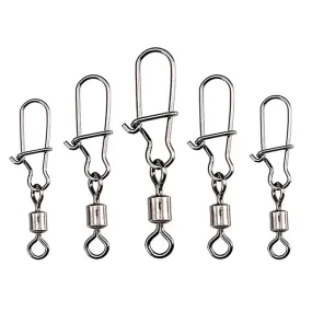Fishhook 50pcs Fishing Accessories Eight-ring Connector Stainless Steel Snap Fishhook Swivels Tackle for Hooks Fishing 2/4/6/8/10/12/14#