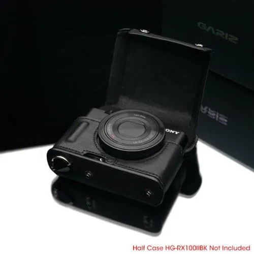 Gariz Black Leather HG-CCRX100IIBK Camera Leather Cover for Sony RX100II DSC-RX100II