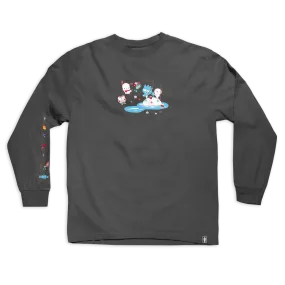 Girl Hello Kitty and Friends Fishing LS Tee Charcoal