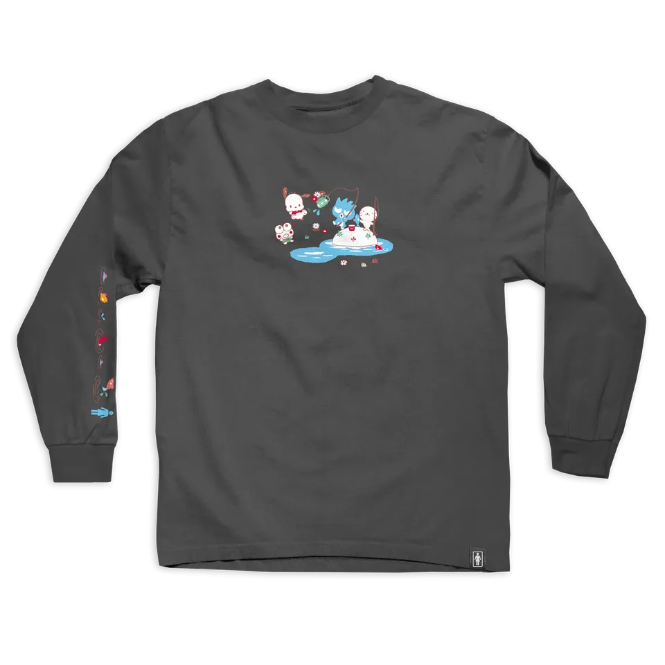 Girl Hello Kitty and Friends Fishing LS Tee Charcoal