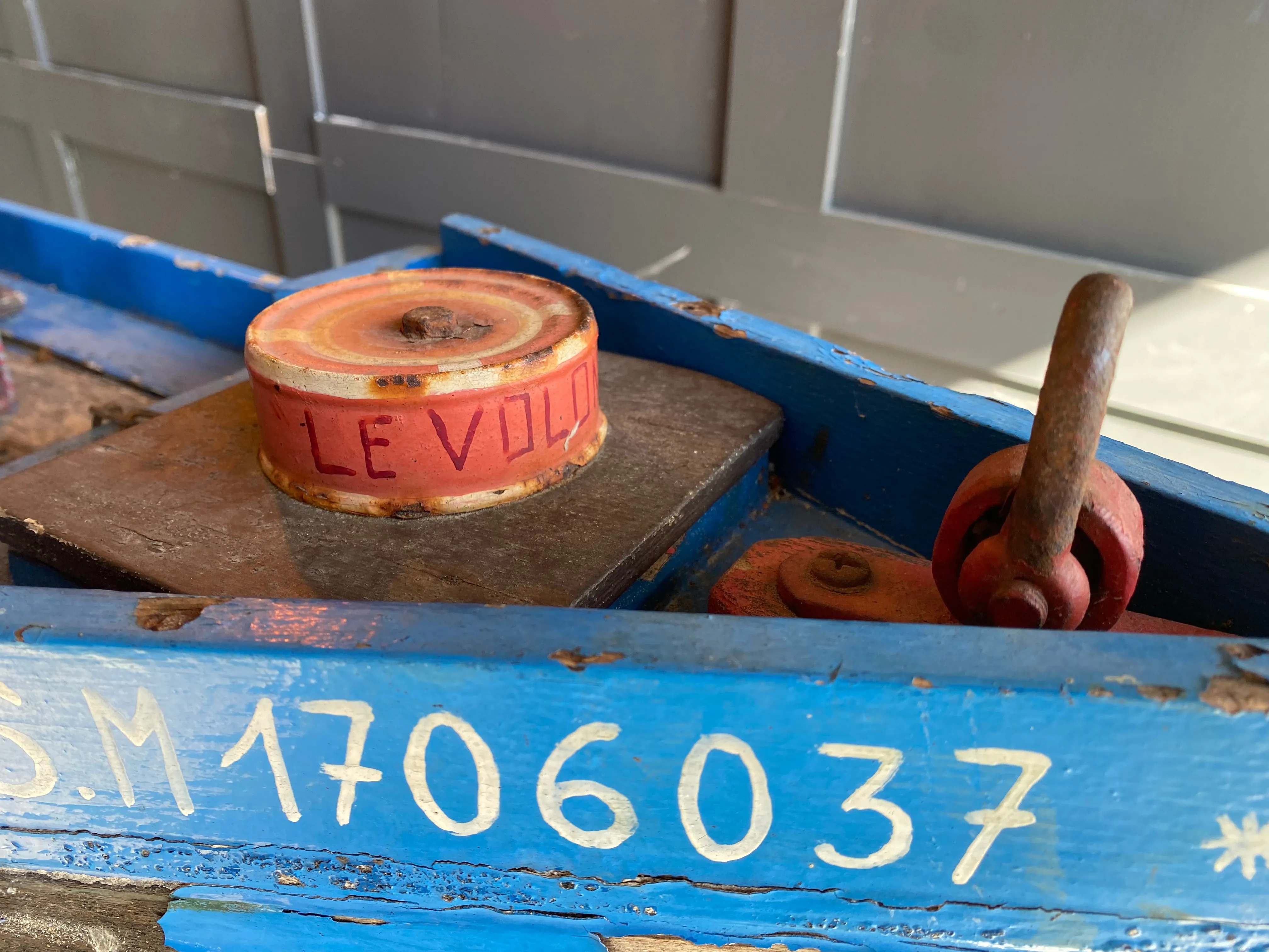 Hand built wooden French fishing trawler