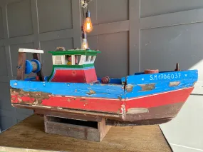 Hand built wooden French fishing trawler