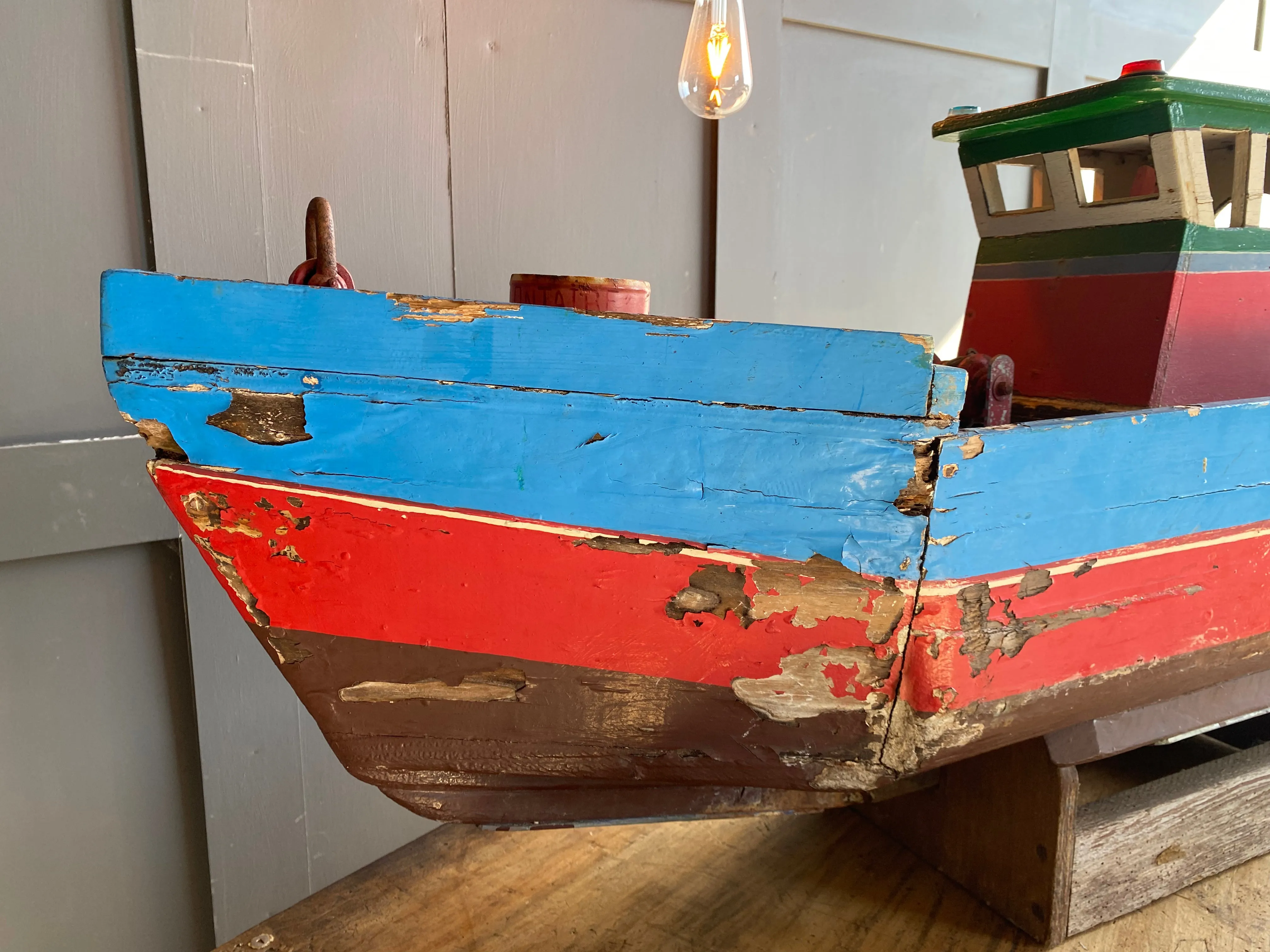 Hand built wooden French fishing trawler