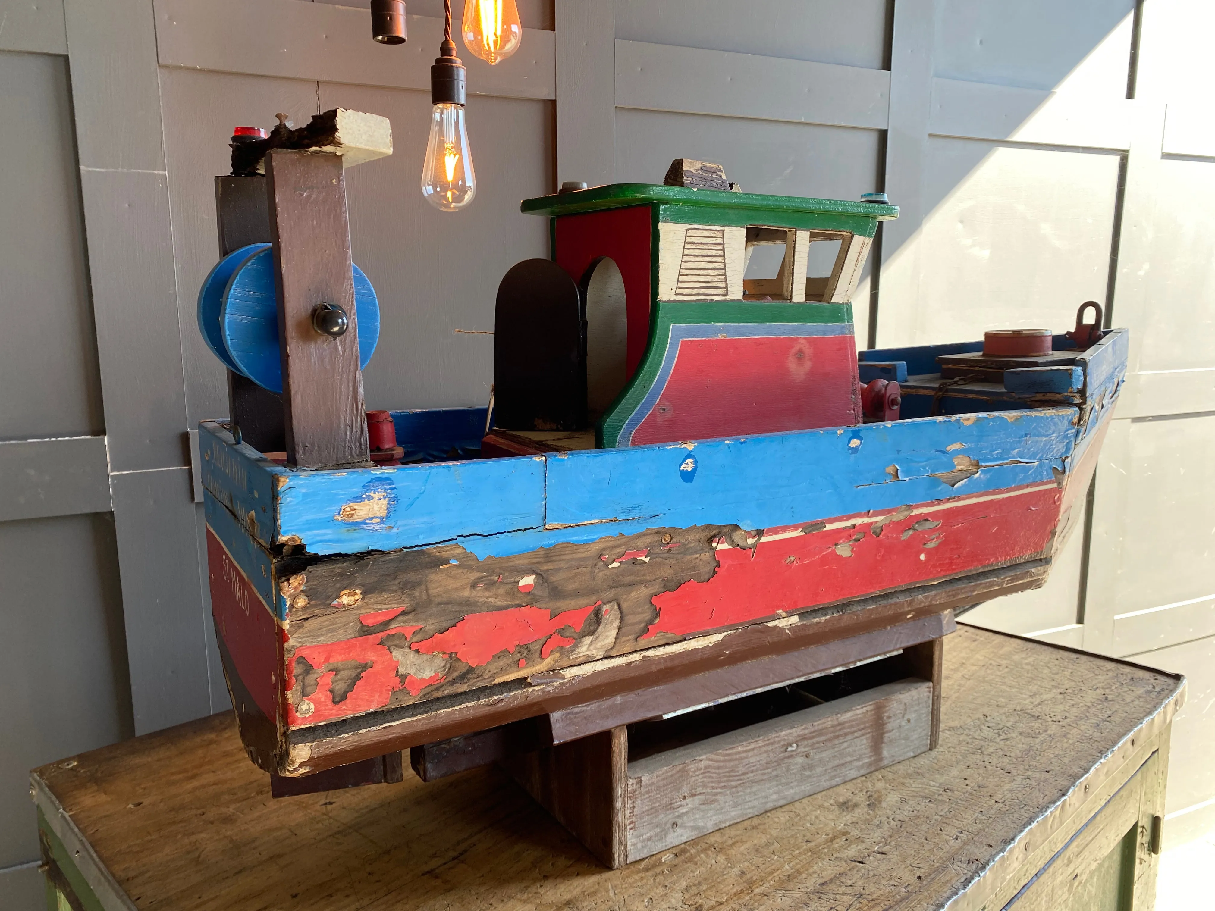 Hand built wooden French fishing trawler