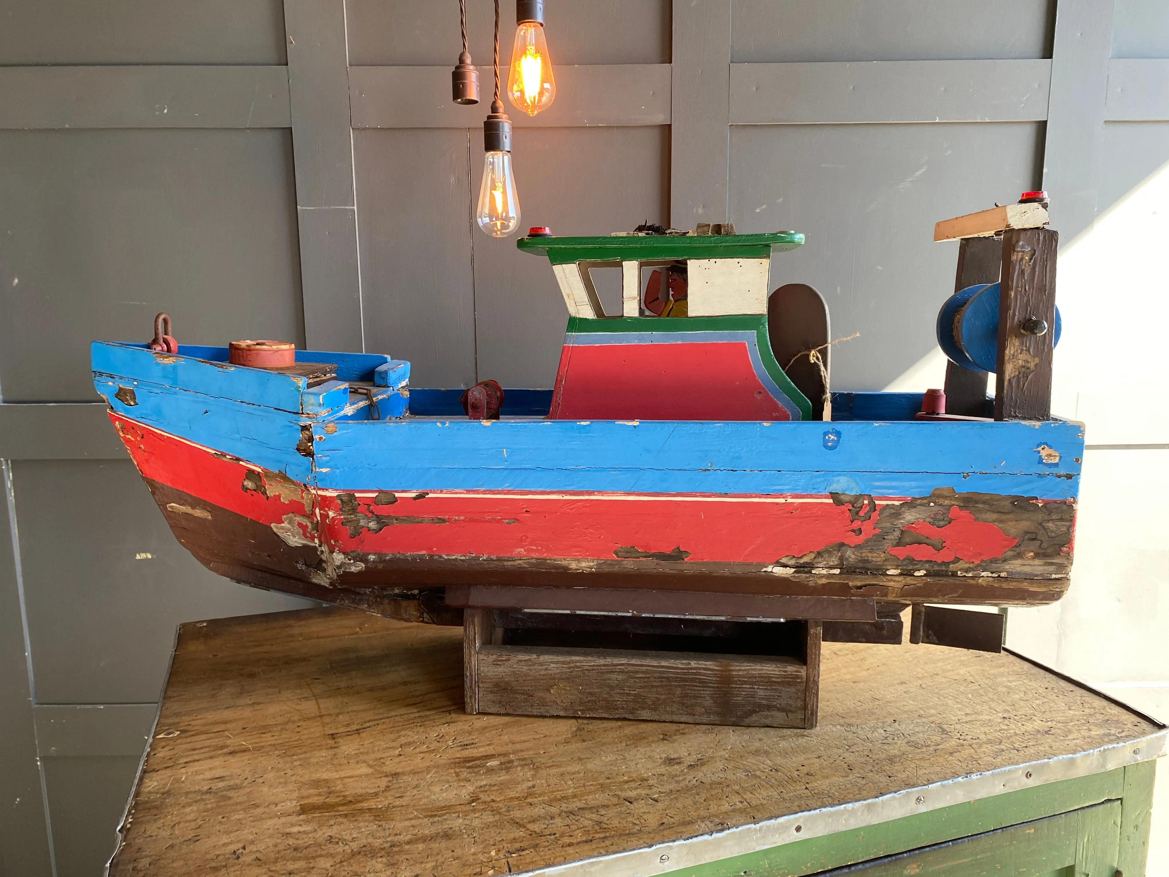 Hand built wooden French fishing trawler