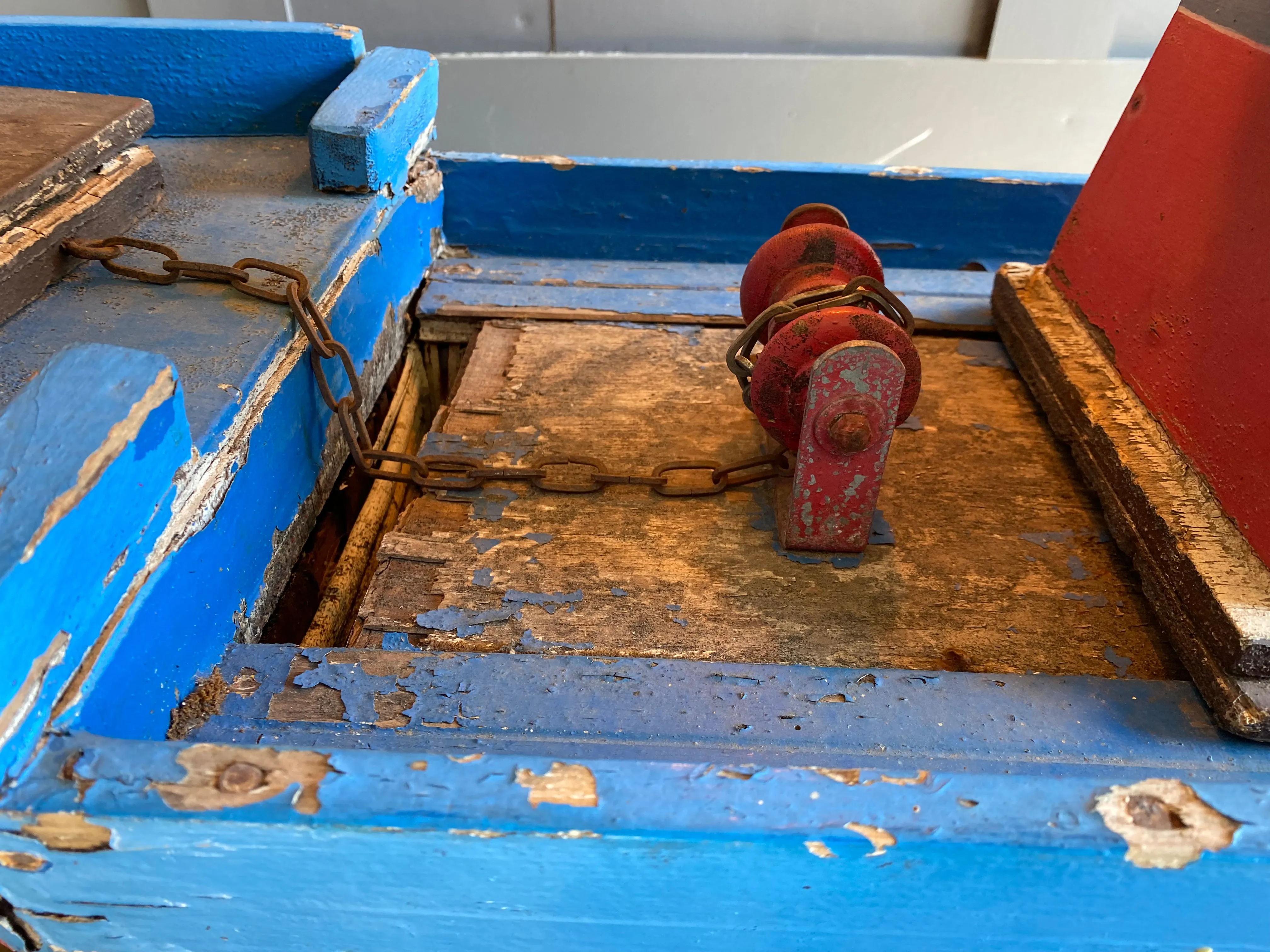 Hand built wooden French fishing trawler
