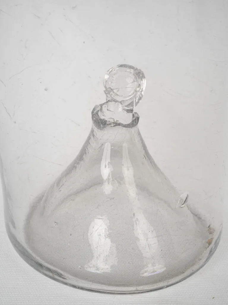 Large antique blown glass fish trap from Provence 16½"
