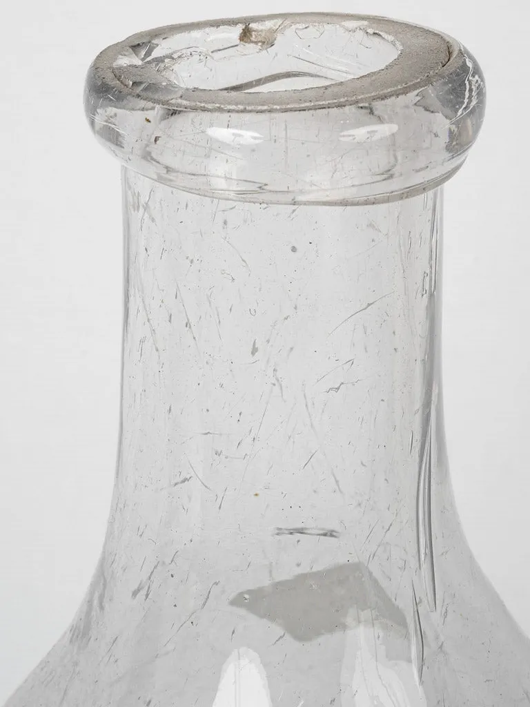 Large antique blown glass fish trap from Provence 16½"