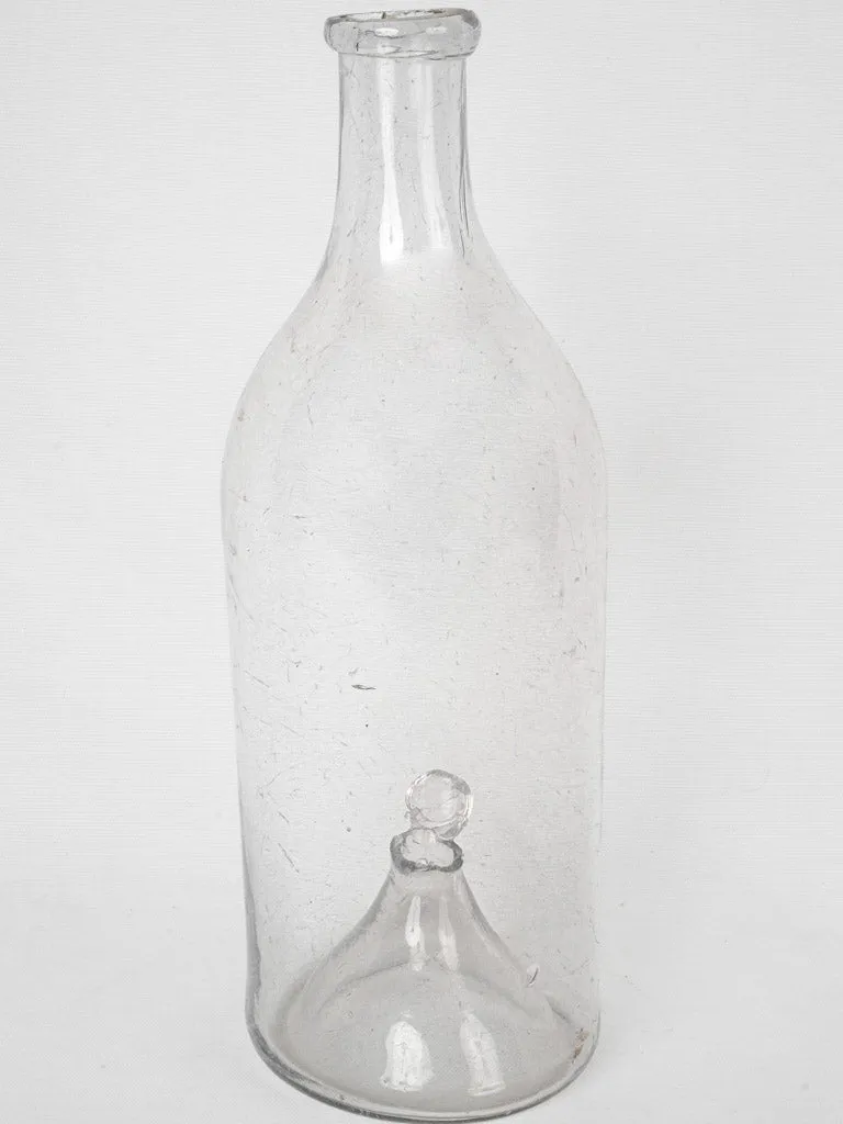 Large antique blown glass fish trap from Provence 16½"
