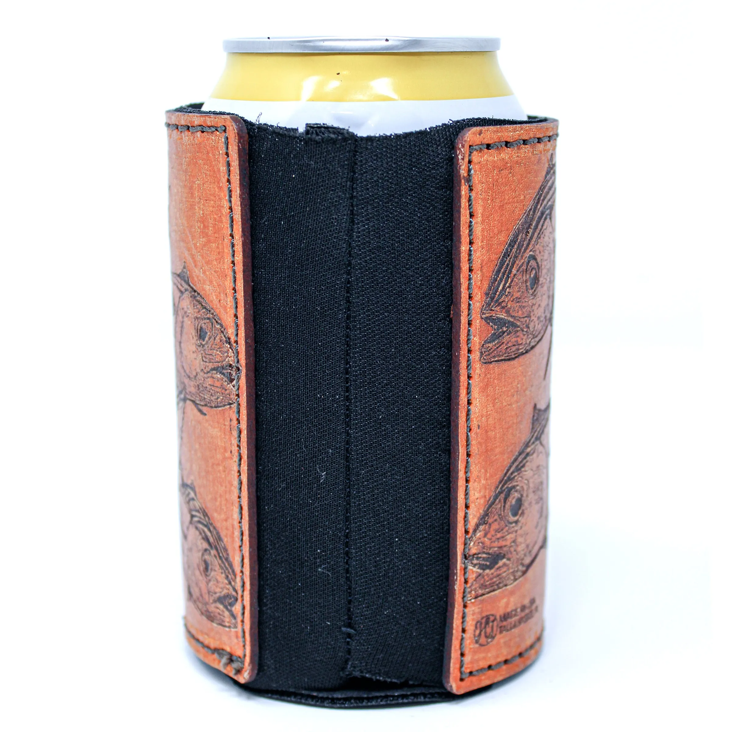 Leather Patch Drink Sleeve - Blackfin Tuna Run