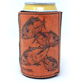 Leather Patch Drink Sleeve - Blackfin Tuna Run