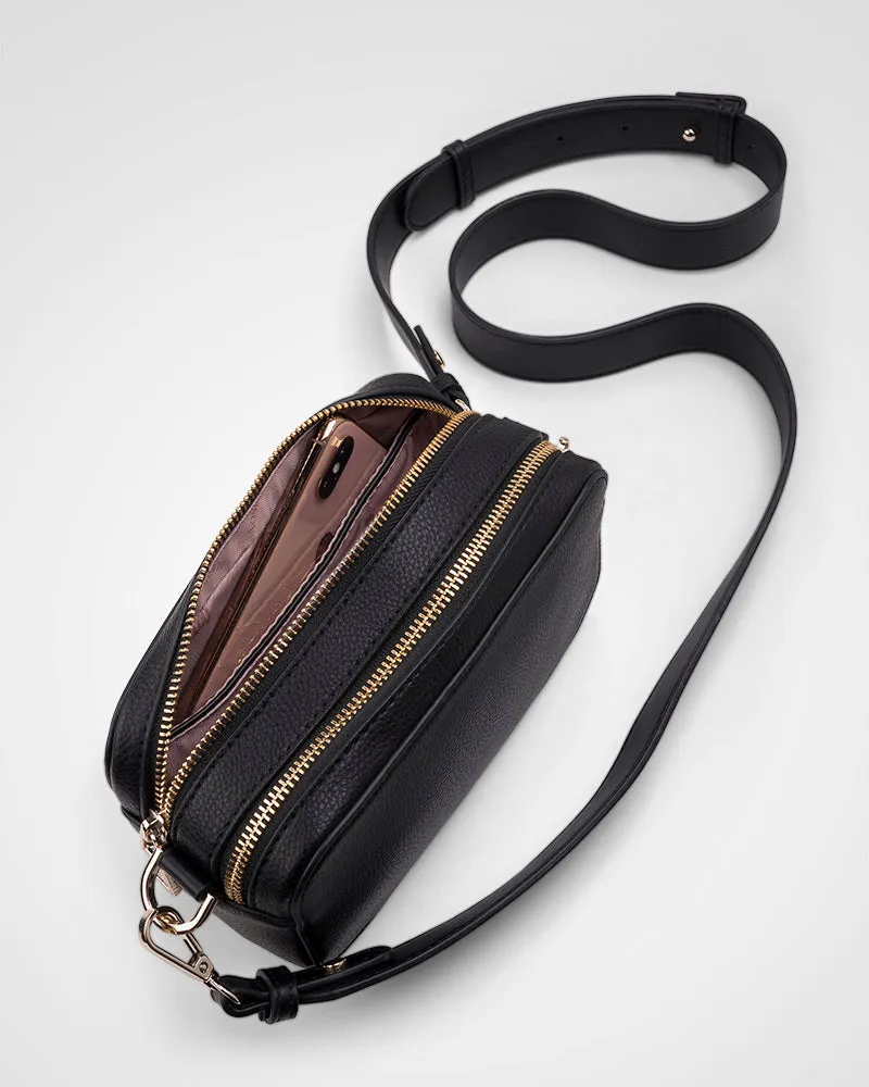 Maddie Double Zip Camera Crossbody Bag   Aztec Bag Strap