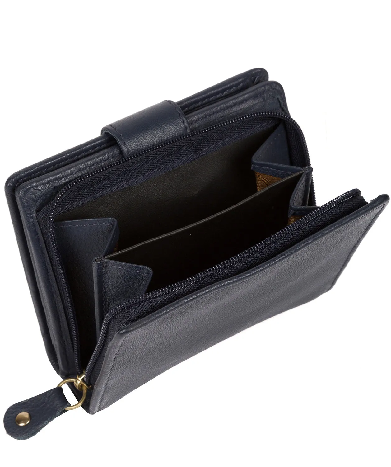 'Maple' Midnight Navy Leather RFID Purse