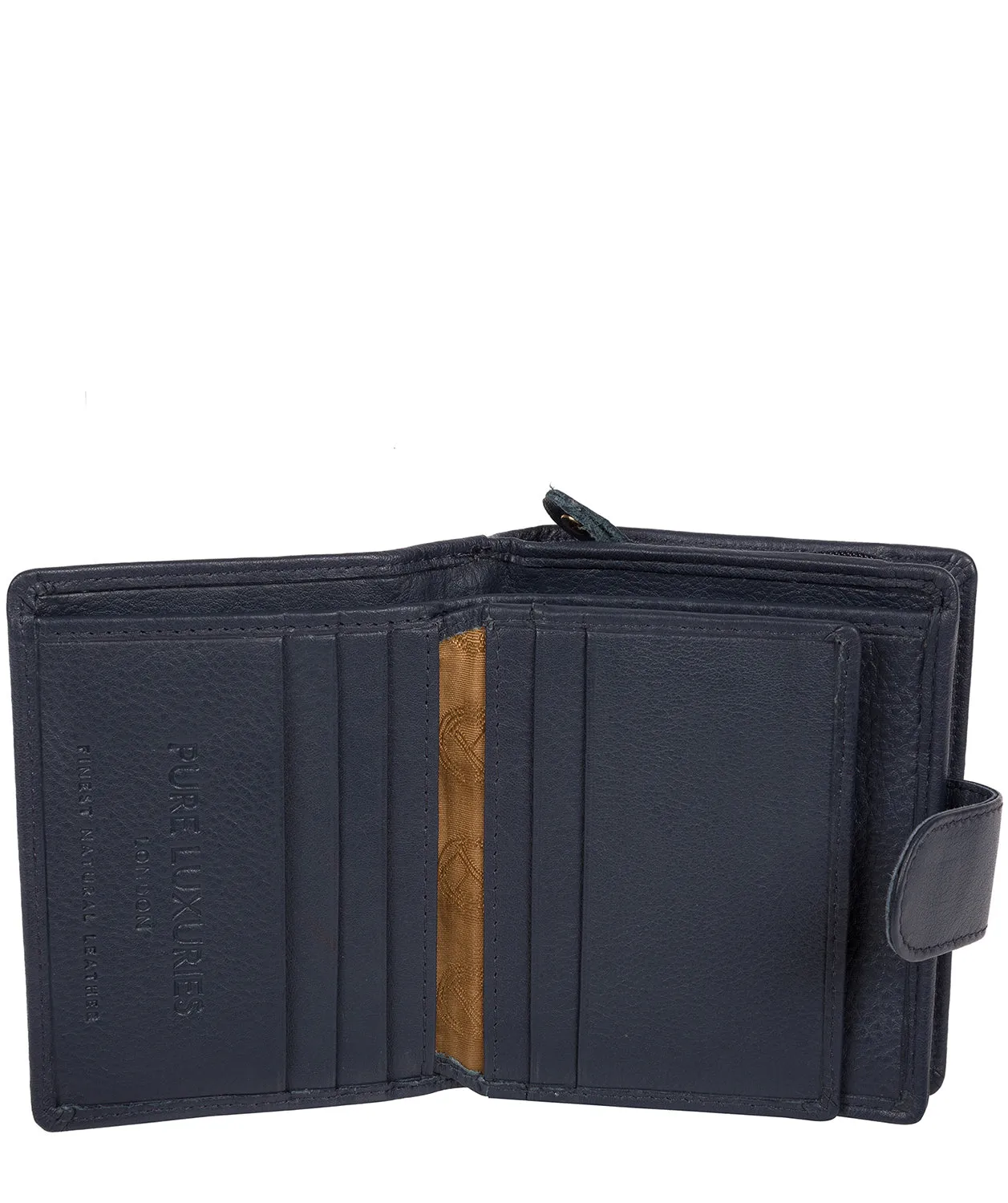 'Maple' Midnight Navy Leather RFID Purse
