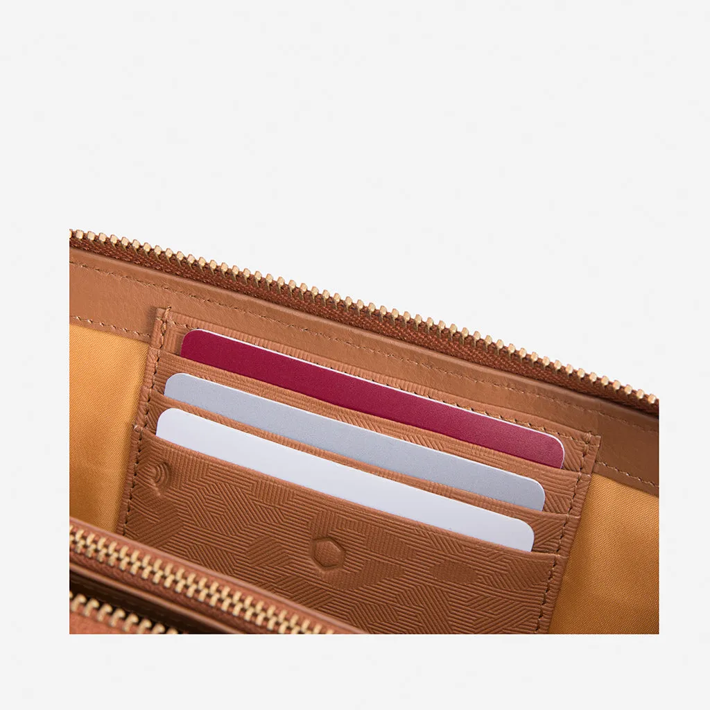 Medium Zip Around Purse, Natural