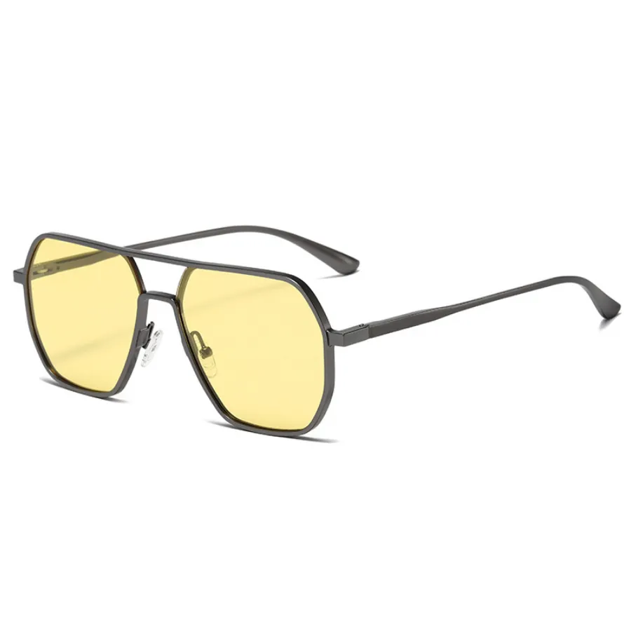 Men's aluminum magnesium day and night dual-use color-changing uv400 glasses