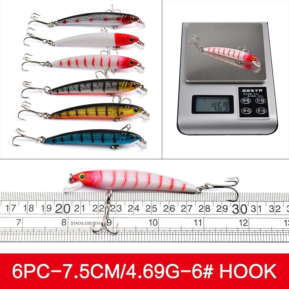 Mixed Fishing Lure Kit Set Trolling Artificial Bait Lifelike Wobbler Carp Fishing Tackle