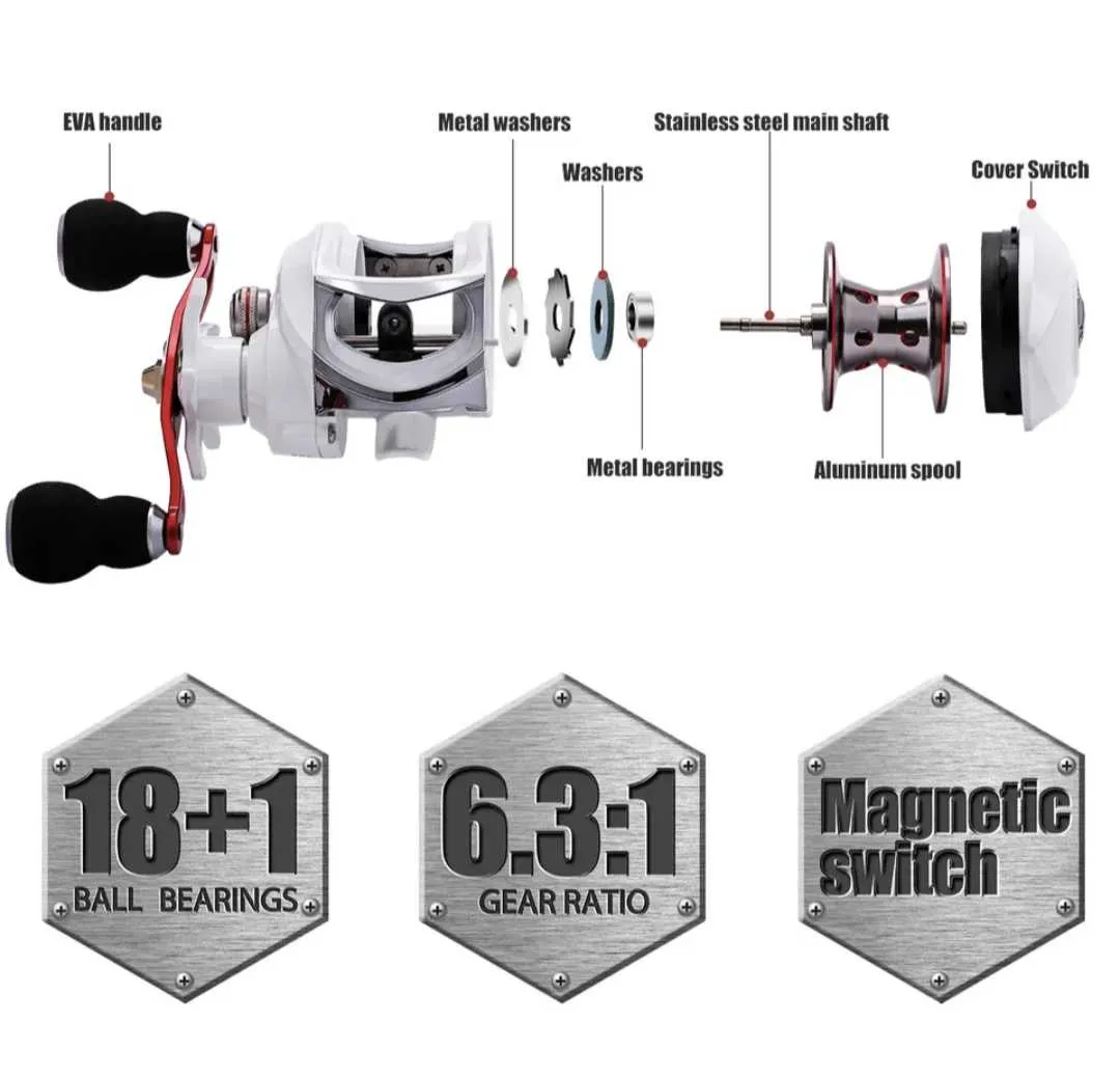 Multiplier Micro Drag Adjustable Reel