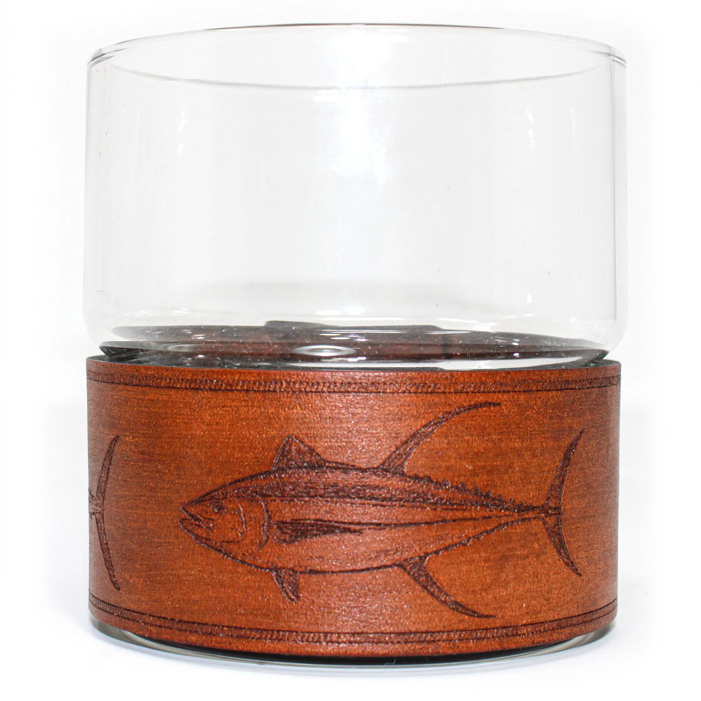 Newton Rocks Glass Leather Wrap - Rope-A-Dope Fish Set