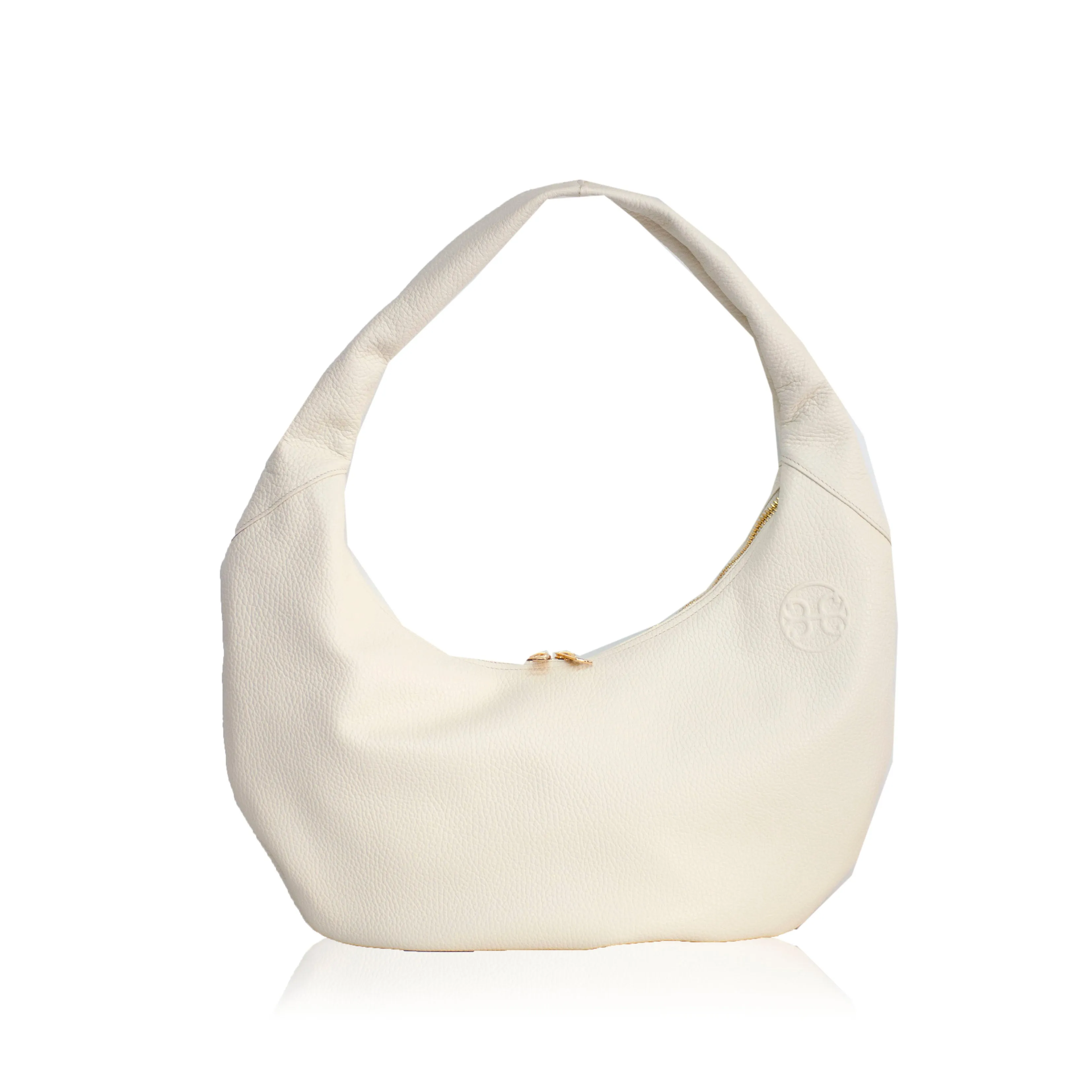Ophelia Leather Shoulder Bag - Cream