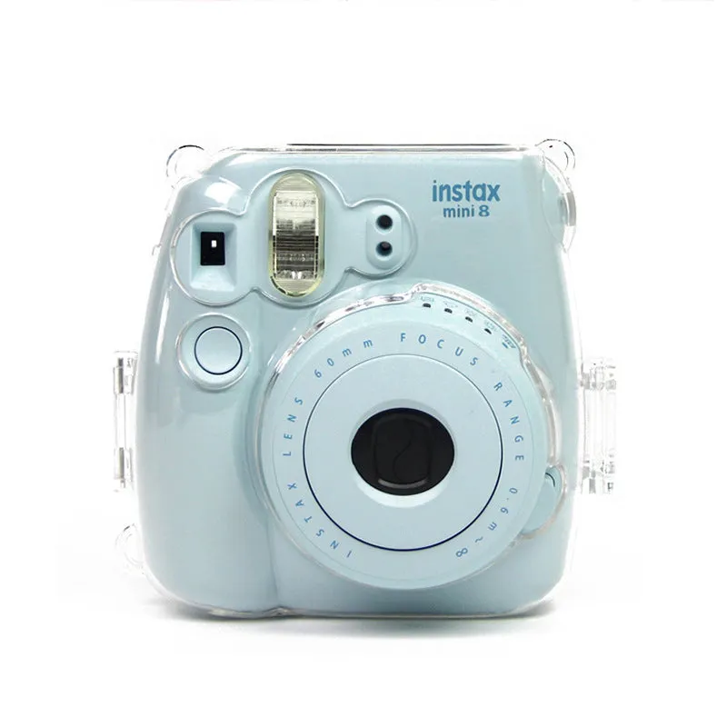 protective cover of the transparent protective shell is suitable for Fujifilm Instax Mini8 / 9 camera with color shoulder strap