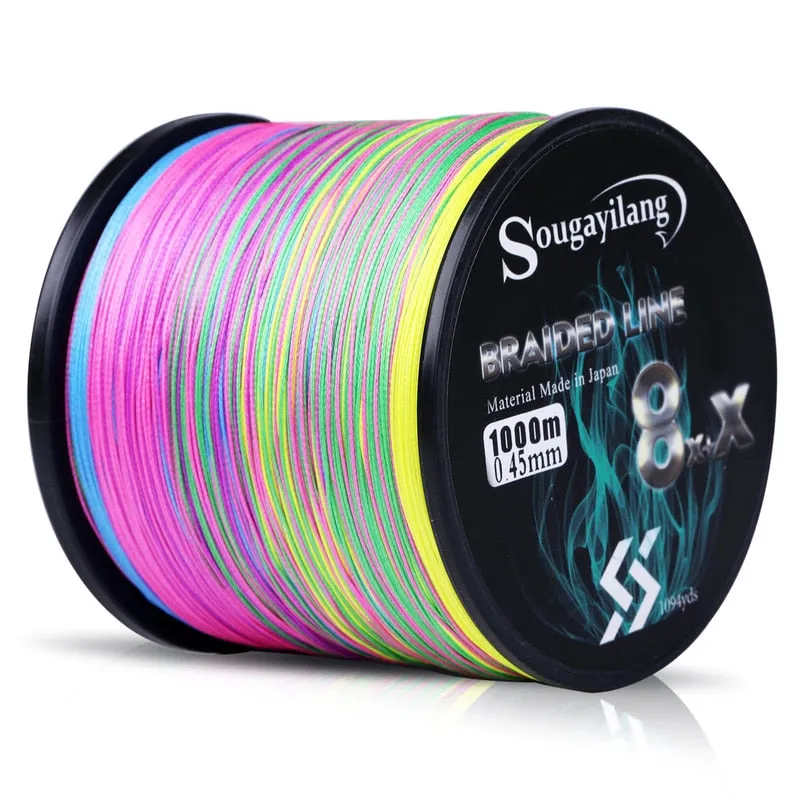 Sougayilang 8x x Strands Braided PE Fishing Line 300M Strong Braided Fishing Line Multifilament PE Line 7.6-45.8KG