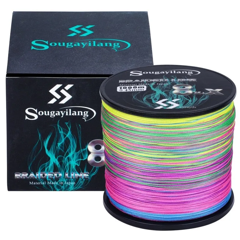 Sougayilang 8x x Strands Braided PE Fishing Line 300M Strong Braided Fishing Line Multifilament PE Line 7.6-45.8KG