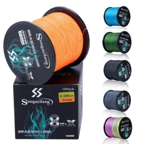 Sougayilang 8x x Strands Braided PE Fishing Line 300M Strong Braided Fishing Line Multifilament PE Line 7.6-45.8KG